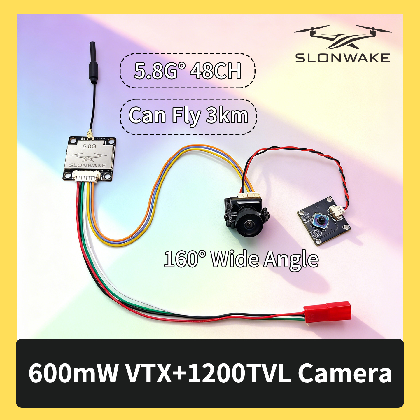 SLONWAKE 5.8G 600mW 7-24V FPV  - مراجعة Fpv Drone Camera وسعره