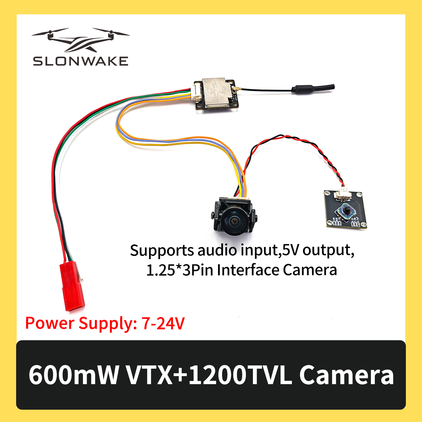 SLONWAKE 5.8G 600mW 7-24V FPV  - مراجعة Fpv Drone Camera وسعره