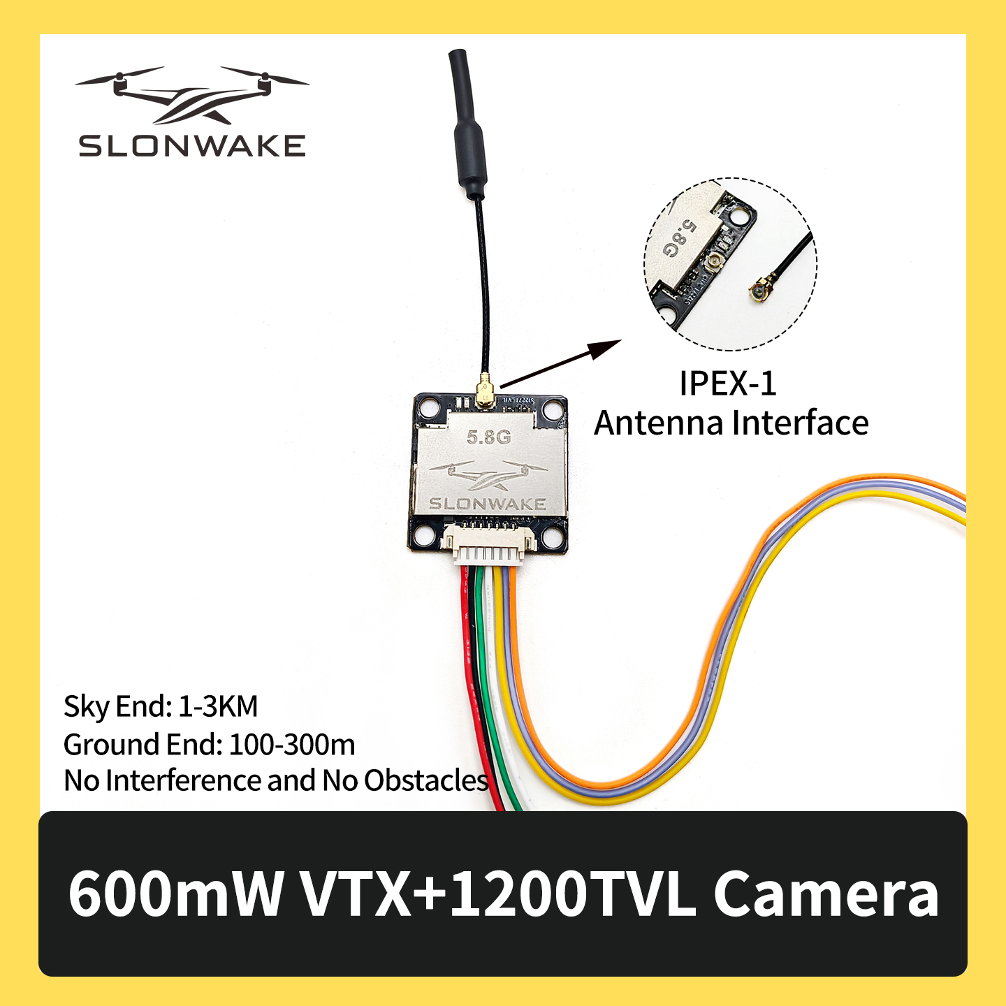 SLONWAKE 5.8G 600mW 7-24V FPV  - مراجعة Fpv Drone Camera وسعره