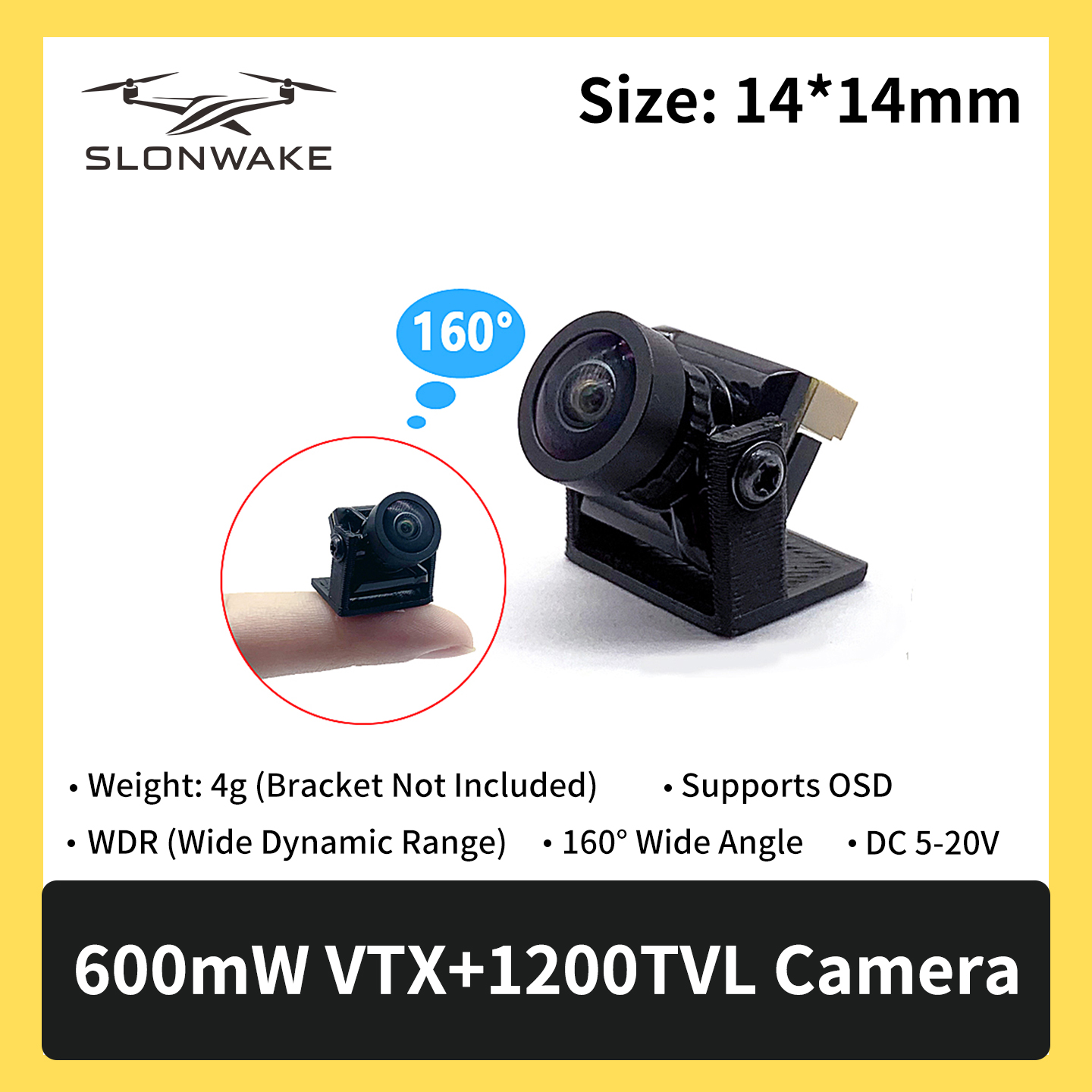 SLONWAKE 5.8G 600mW 7-24V FPV  - مراجعة Fpv Drone Camera وسعره