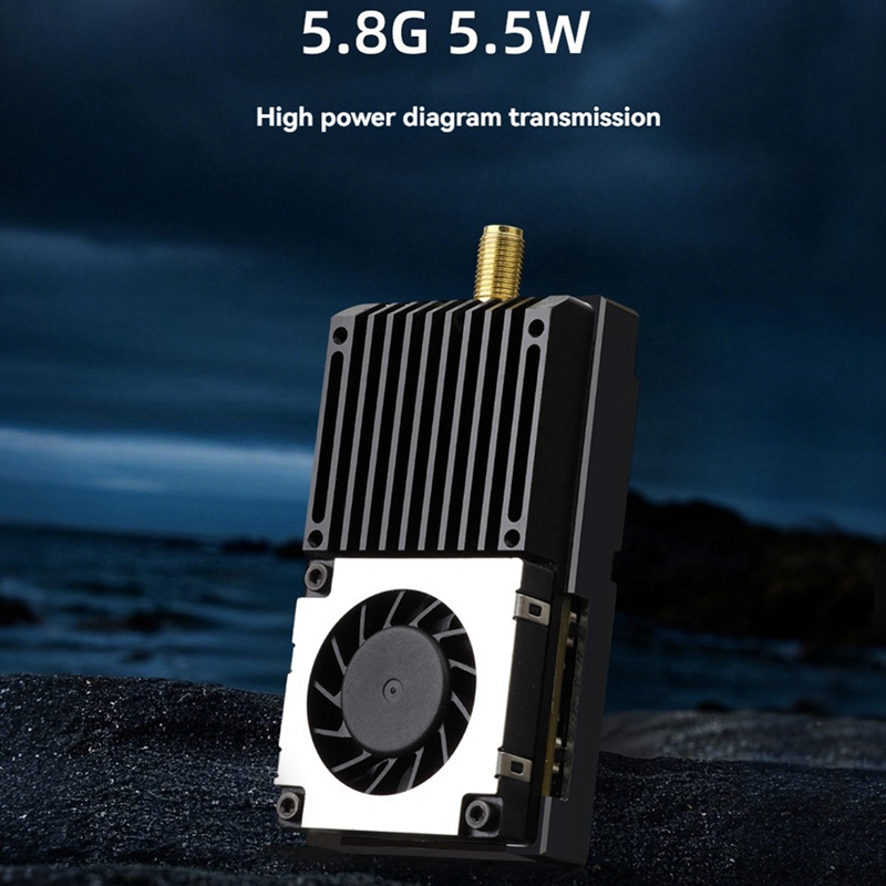 5.8G 5.5W VTX 64CH High Power  - مراجعة Fpv Drone Transmitter وسعره